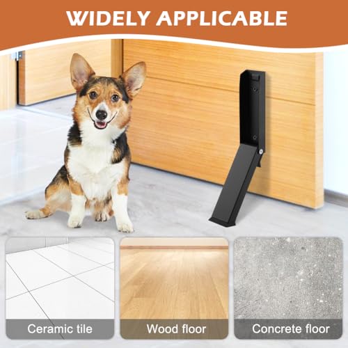 Kickdown Door Stopper, Stainless Steel Door Holder Door Stops for Bottom of Door Hold Open Folding Door Stop Heavy Duty Door Stops(Black)