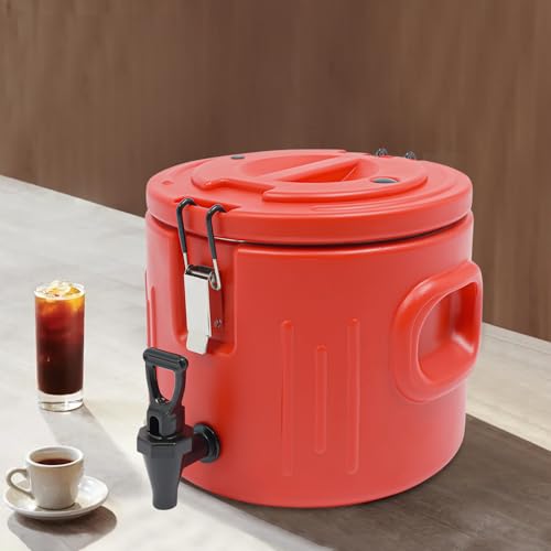Stainless Steel Insulated Container with Faucet, Portable Beverage Cooler with Locking Clips, 10Gal Large Capacity Insulation Drinking Warmer Bucket for Home, Restaurants (2.64Gal) - size: 2.64Gal
