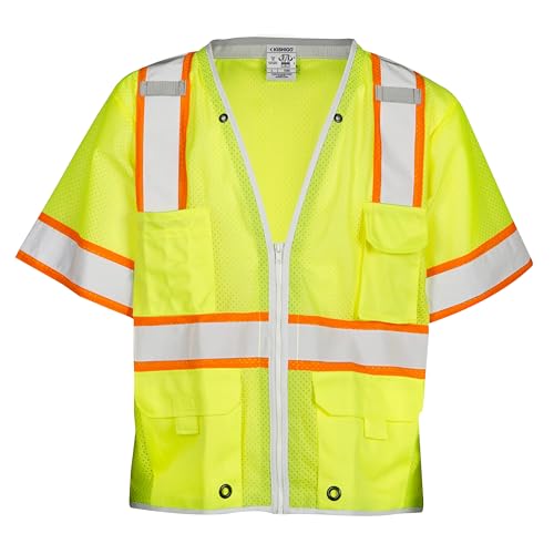 Kishigo 1550 Ultra-Cool Polyester Mesh Brilliant Series Heavy Duty Vest, 2X-Large, Lime - size: XX-Large