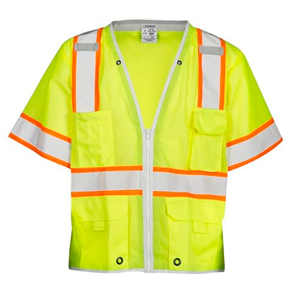 Kishigo 1550 Ultra-Cool Polyester Mesh Brilliant Series Heavy Duty Vest, 2X-Large, Lime - size: XX-Large