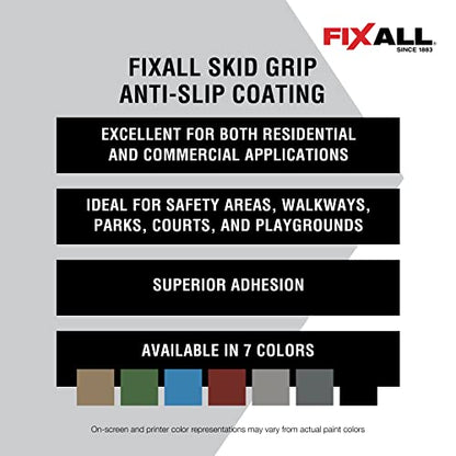 FIXALL Skid Grip Anti-Slip Coating, 1 Gallon, Crimson, Exceeds ADA Standards, Ideal for Safety Areas, Slip-Resistant Pavement, Cement & Concrete Paint - color: Crimson, size: 128 Fl Oz (Pack of 1)