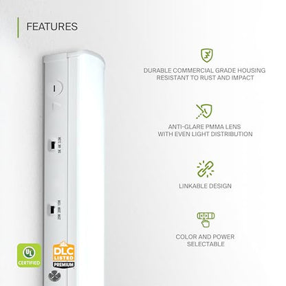 ASD 2ft LED Linear Strip Light Fixture, Emergency Battery Backup 9 Pack - color: White Emergency, size: 2FT