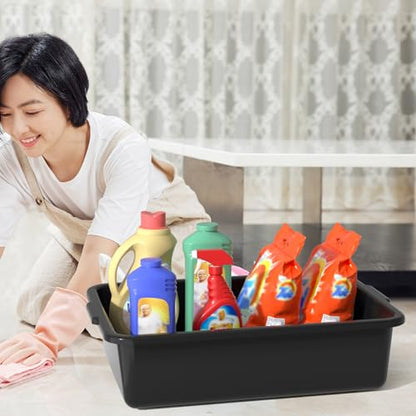 13 L Black Small Plastic Commercial Bus Tubs Tote Bin, 12 Packs - size: 13 L