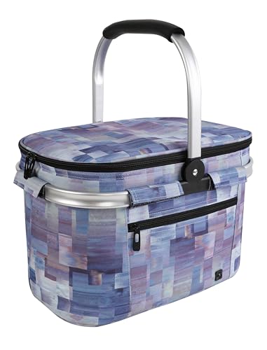 ALLCAMP Picnic Basket, 22L Insulated Cooler Foldable, Thick, Purple - color: Purple Pattern, size: Medium