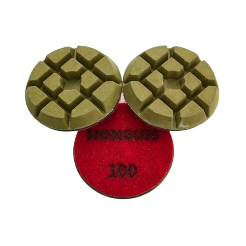 3" x 10mm Diamond Polishing Pads, 100 Grit, 3-Pack Resin Bond - style: 100 Grit