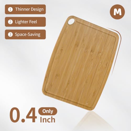 Dishwasher Safe Cutting Board,Bamboo Cutting Board with Juice Groove - color: Carbonized, size: Set of 3 (Small + Medium + Large)