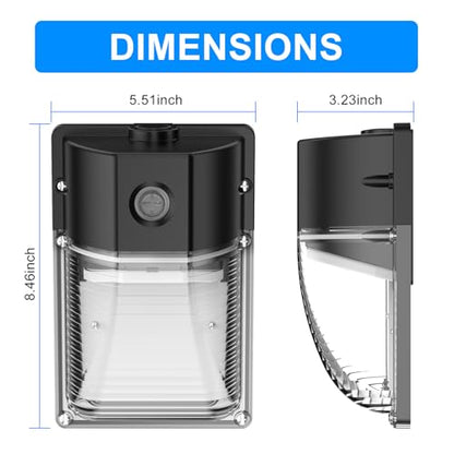 30W LED Wall Pack Light, Dusk to Dawn Outdoor Lighting Sensor, 3600LM, 5000K, LED Outdoor Wall Lights, 120Vac IP65 Waterproof Security Flood Light for Commercial, Porch, Garage, Garden, 1 Pack - size: 1Pack