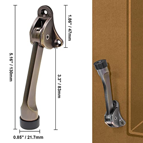 4 Inch KickDown Door Stopper, Antique Brass, 2pcs - color: Antique Brass, size: 2 Pieces