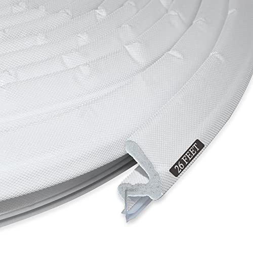 LSGCQ Kerf Weather Stripping for Door Seal Strip, 26 Ft, White - color: White, size: 26 Ft
