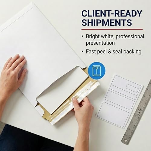 BOX USA Rigid Mailers 9" x 12" (100-Pack) - Cardboard Mailer Envelopes for Photos, Documents, Prints - Stay Flat - size: 9" x 12" (100-Pack)