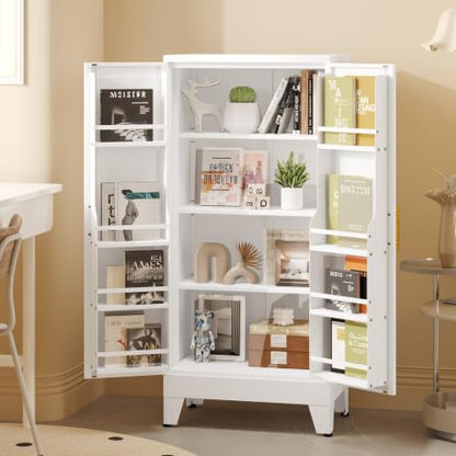 GAIOUS Metal Kitchen Pantry Cabinet, Food Storage Cabinets White Cupboard - color: White, size: 13.78"D x 27.56"W x 47.24"H