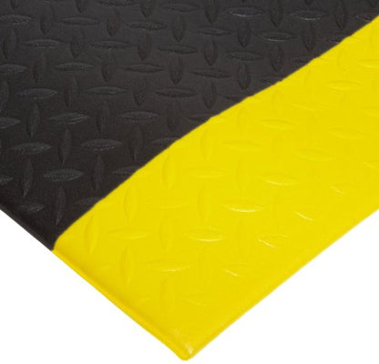 NoTrax 508 PVC Diamond Cushion Anti-Fatigue Floor Mat - color: Black/Yellow, size: 3' Width x 12' Length