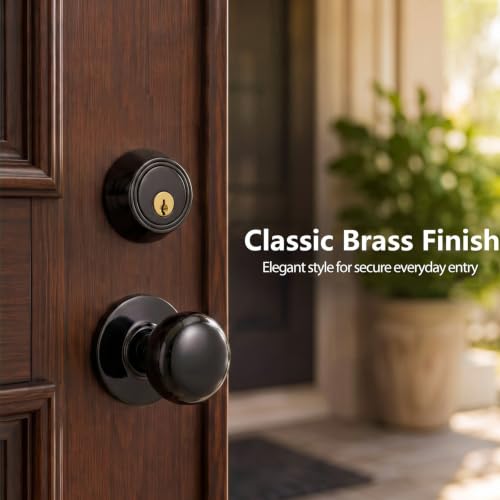 Tandefio 1 Set Double Cylinder Mortise Lock, Right Hand, Black - color: Black, style: Right Hand
