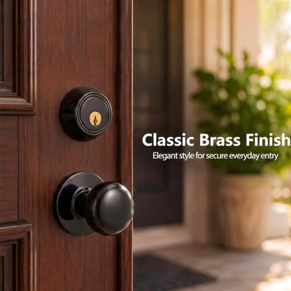 Tandefio 1 Set Double Cylinder Mortise Lock, Right Hand, Black - color: Black, style: Right Hand