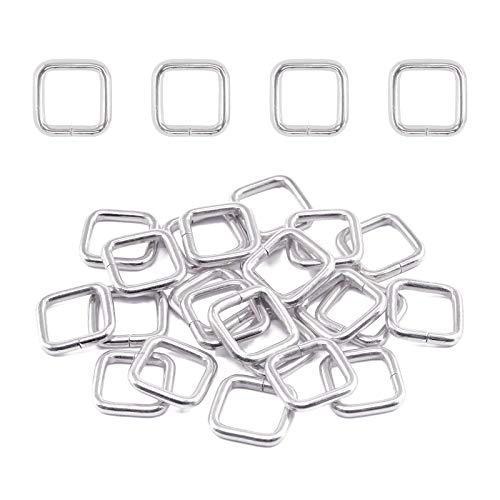 Swpeet 60Pcs Heavy Duty Metal Rectangle Ring - color: Sliver, size: 3/4 Inch