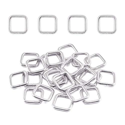 Swpeet 60Pcs Heavy Duty Metal Rectangle Ring - color: Sliver, size: 5/8 Inch