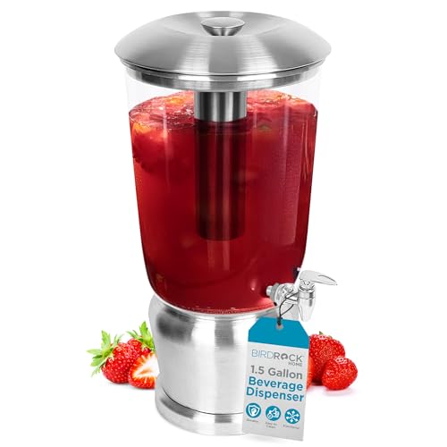 BIRDROCK HOME Large Beverage Dispenser with Stand, 1.5 Gallon - size: 1.5 gallon