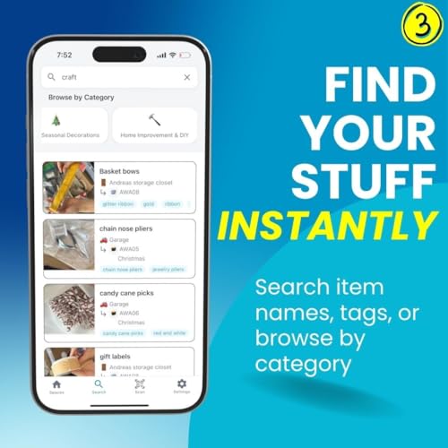 Smart QR Code Labels – AI Auto-Labeling, No Typing! Storage Bins & Moving Containers – iOS & Android App – Starter Pack, 10 Waterproof Stickers (3" x 5") (Orange)