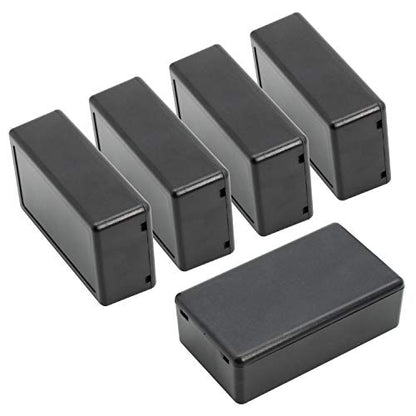 LeMotech Project Box, 5 Pieces ABS Electrical Box Small Junction Box for Electronics PCB Case,Electronic Hobby Box Black, Outside Size 2.8 x 1.7 x 0.9 inch (72x 42x 23 mm) - size: 2.8" x 1.7" x 0.9"(5pc)