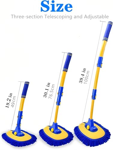 Mveqrrn Scratch-Free Car Wash Brush, Extendable Long Handle Mop (Blue) - color: Blue-002
