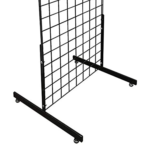 Only Garment Racks Black Gridwall T Base Rectangular Tube With Levelers (Economically Sold in a Set of 3 Pairs) Black Finish - style: T LEGS WITH HARDWARE/SCREWS