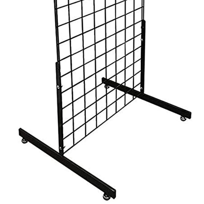 Only Garment Racks Black Gridwall T Base Rectangular Tube With Levelers (Economically Sold in a Set of 3 Pairs) Black Finish - style: T LEGS WITH HARDWARE/SCREWS