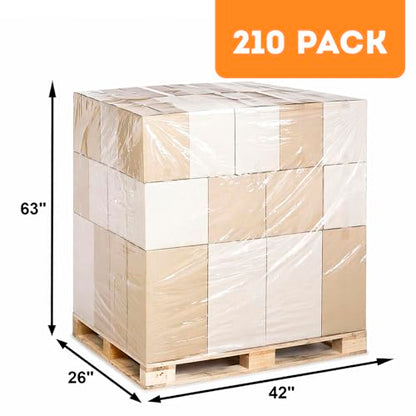 APQ Pack of 210 Plastic Pallet Covers 42 x 26 x 63. Clear Reusable Low Density Polyethylene Pallet Bag Covers 42x26x63. Thickness 1.5 mil. Ideal for Industrial Needs, Warehousing, Transportation. - size: 42" x 26" x 63" / 1.5 mil / 210 Pack