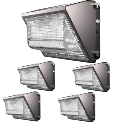 4Pack 150W LED Wall Pack Lights,100‑277V Dusk‑to‑Dawn Photocell, 22500Lm 5000K IP65,50ft Diameter Coverage Area, Commercial‑Grade Exterior Security Lighting,ETL Certified (Height:10‑20ft) - size: 150W