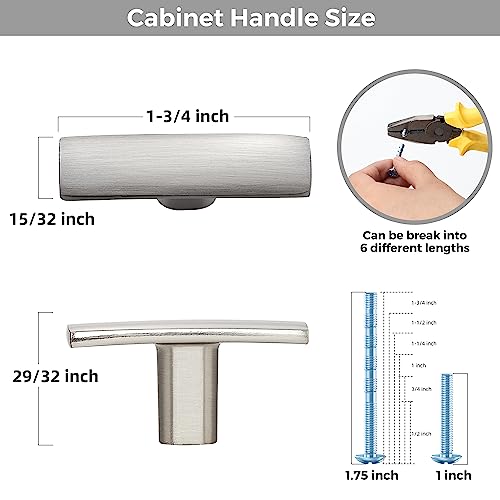 5 Pack Brushed Nickel Cabinet Knobs, 2in Length Curved Bar Drawer Pulls - color: Brushed Nickel, size: 5 Pack, style: Curved