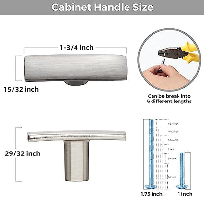 5 Pack Brushed Nickel Cabinet Knobs, 2in Length Curved Bar Drawer Pulls - color: Brushed Nickel, size: 5 Pack, style: Curved