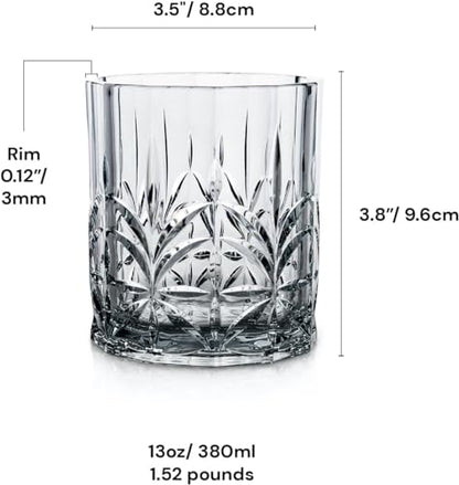BELLAFORTE Shatterproof Tritan Plastic Short Tumbler, Set of 4, 13oz - Myrtle Beach Unbreakable Crystal Cut Old Fashioned Drinking Glasses for Party, Gifting - BPA Free - Dishwasher Safe - Smok Grey - color: Smoke Grey