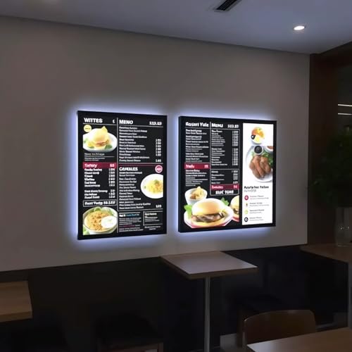 Ultra Slim LED Menu Board – 50x70cm | Backlit Sign for Restaurants