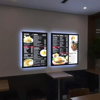 Ultra Slim LED Menu Board – 50x70cm | Backlit Sign for Restaurants