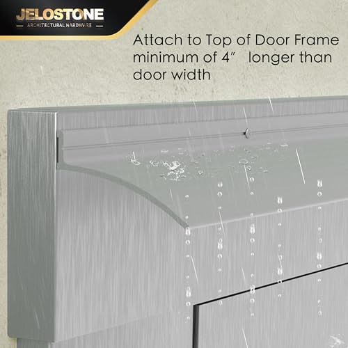 52" L x 2.5" W Commercial Grade Door Rain Drip Guard(Aluminum) - UL Rated Over Door and Window Drip Cap Rain Deflector - Drip Edge Roof Rain Diverter Guards House - JS-346RD, Clear Anodized - color: Clear Anodized