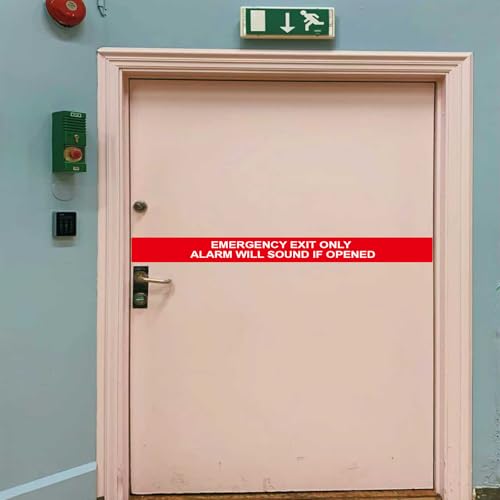 6 Pack Emergency Exit Only Alarm Will Sound Sticker