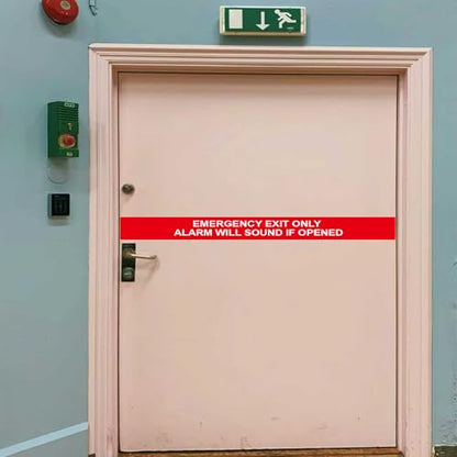 6 Pack Emergency Exit Only Alarm Will Sound Sticker