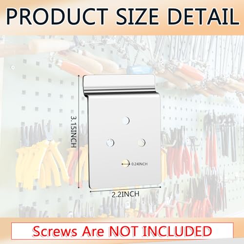 Pelopy 20 Pack Slatwall Metal Plate Mount Backplate Mounting Adapter to Make Items Slatwall Compatible Heavy Duty Steel Bracket with 4 Pre-Drilled Holes Backplate for Secure Display (Silver) - style: Silver