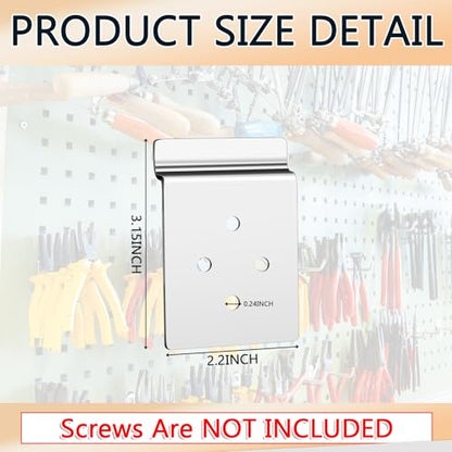 Pelopy 20 Pack Slatwall Metal Plate Mount Backplate Mounting Adapter to Make Items Slatwall Compatible Heavy Duty Steel Bracket with 4 Pre-Drilled Holes Backplate for Secure Display (Silver) - style: Silver