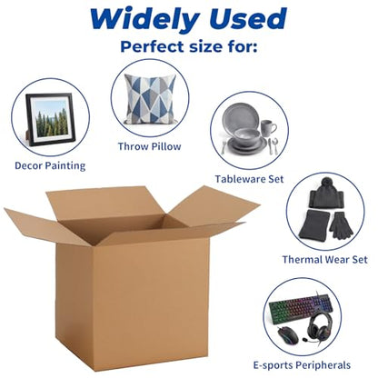 CRUGLA 12x12x12 Shipping Boxes 10 Pack, Brown Corrugated Cardboard Boxes with Side-Lock and Pre-Applied Double-Sided Tape, Easy Assemble Packing Mailer Boxes for Small Business Shipping - size: 12x12x12 Inch 10 Pack