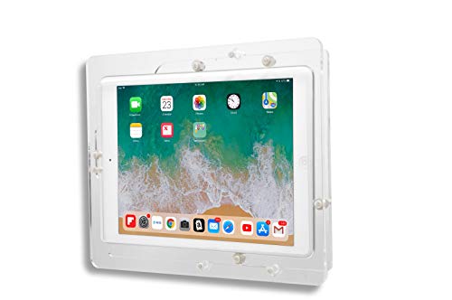 Anti-Theft Acrylic VESA Enclosure for Apple iPad mini 4/5 8" with Free Wall Mount Kit & 90-Degree Angle Charge Cable (iPad mini 4/5 8", Clear) - color: Clear, size: iPad mini 4/5 7.9"