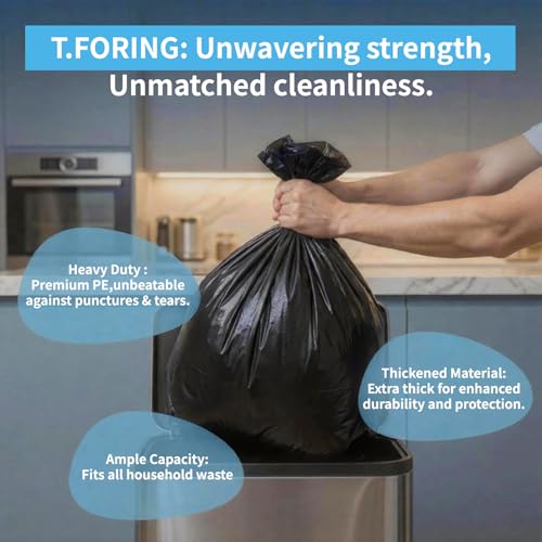 Medium Trash Bags 8 Gallon Heavy Duty, 0.94 Mil, Black, 220 Count - color: 8 Gallon | 220 Count, size: 120 Count(pack of 1)