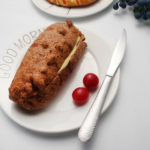Enhanced Grip Steak Knives Set of 6 - Professional Textured Handle Design for Superior Control, Dishwasher Safe,18/0 Stainless Steak