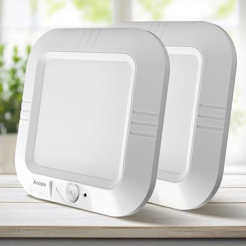 Motion Sensor Battery Powered Ceiling Light, Closet Light 2-Pack - color: 2Pack 6000K