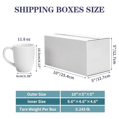 Shipping Boxes 10X5X5 Set of 25, White Corrugated Cardboard Box for Mailing Business Packaging - size: 10X5X5 Inches