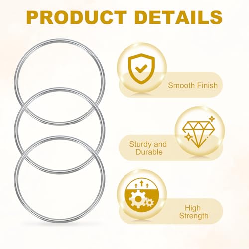 PATIKIL 3.1" Metal O Ring, 4 Pcs Heavy Duty 304 Stainless Steel O Rings Welded Round Rings for DIY Crafts Hardware Belt Dog Leash Macrame, 4x80mm - size: 4x80mm
