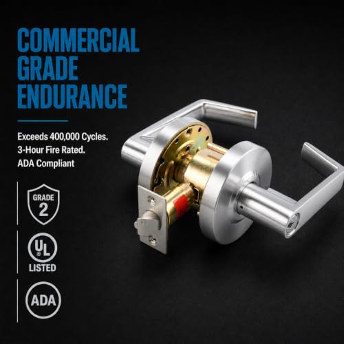 LO-Lock Entrance Keylock w/Clutch Commercial Lever Door Lock, ADA-Compliant - style: Entrance Keylock w/ Clutch