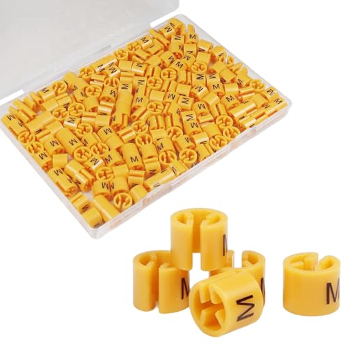 150Pcs Clothes Hanger Size Color-Coding Garment Size Markers - color: Yellow-m