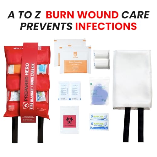 Prepared Hero 2-in-1 Fire Blanket & Burn Gel First Aid Kit, 1076F
