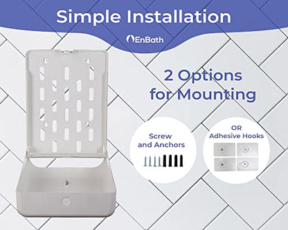 Commercial Paper Towel Dispenser Wall Mount, Holds 500 Multifold, Trifold, Z Fold, C Fold Hand Towels for Bathroom/Restroom, Office, Shop, or Home (White)