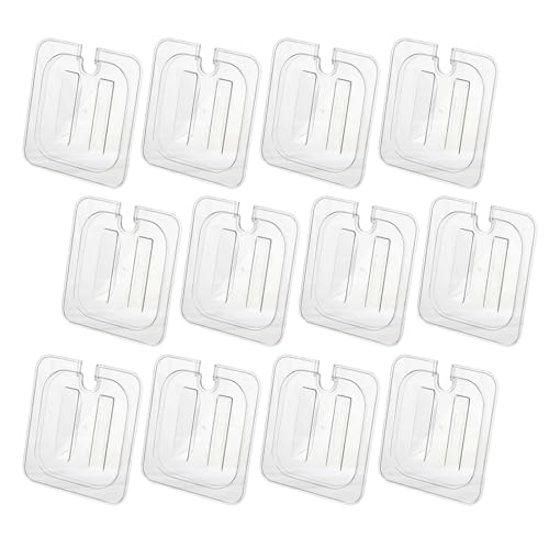 12 Pcs Clear Plastic Table Pan Lid, 1/6 Size Polycarbonate Lids
